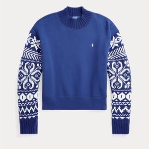 Polo Ralph Lauren Hybrid Mockneck Pullover Size XXS NWT Blue White‎